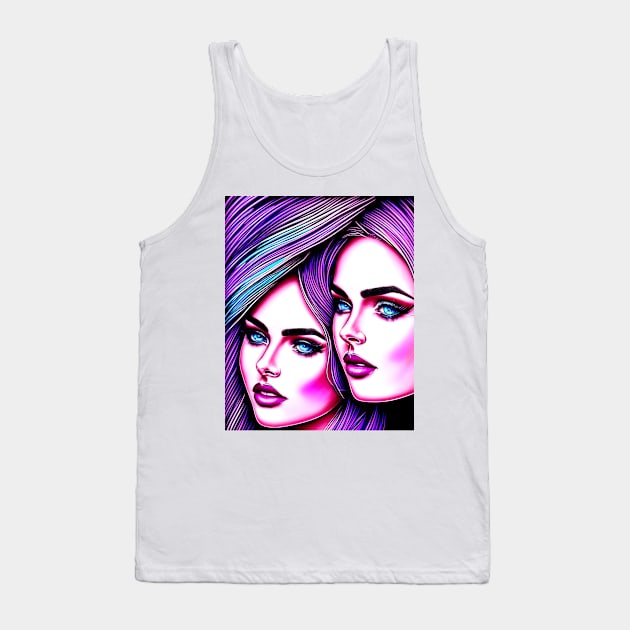 Two Face Girl Tank Top by Fantasyscape